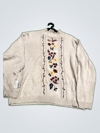 Alfred Dunner Embroidered Knit Sweater