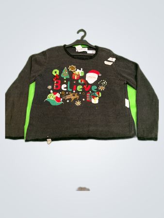 Tiara International Christmas Believe Knit Sweater