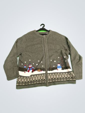 Croft & Barrow Gray Knit Cardigan