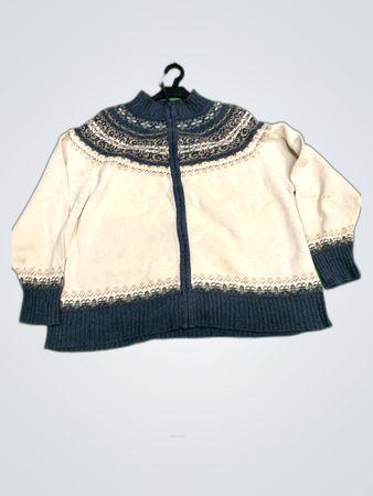 Tiara Women's Patterned Zip Knit Cardigan