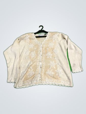 Cream Lace Cardigan