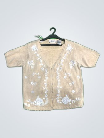 Kathy Lee Embroidered Knit Cardigan