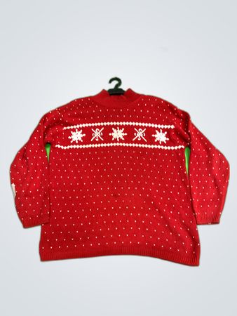 Liz Claiborne Red Snowflake Knit Sweater
