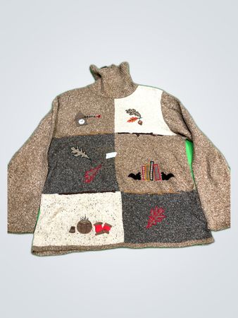 Tanjay Patchwork Turtleneck Sweater