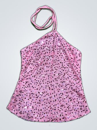 Upcycled Pink Sequined Halter Top