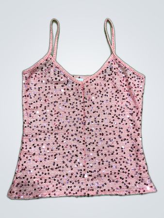 Upcycled Unbranded Pink Sequined Camisole Top
