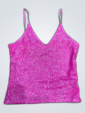 Upcycled Pink Sequined Camisole Top