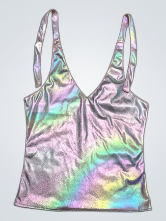 Upcycled Unbranded Metallic V-Neck Camisole Top