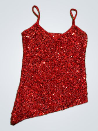 Upcycled Red Sequined Camisole Top