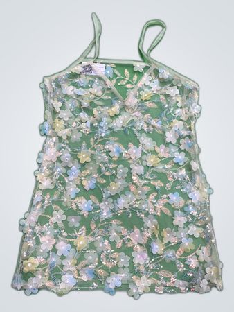 Upcycled Sheer Floral Mini Dress