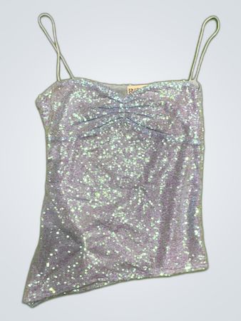 Upcycled Glittery Purple Tank Top