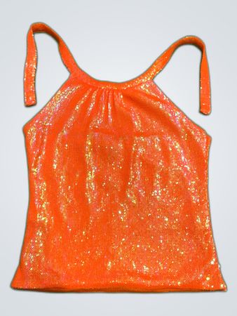 Upcycled Orange Sequined Tank Top