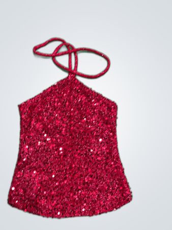 Upcycled Red Sequined Halter Top