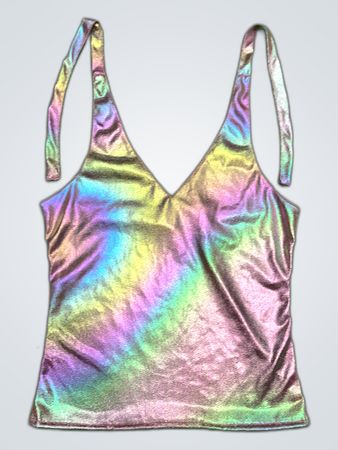Upcycled Unbranded Iridescent Metallic V-Neck Camisole Top