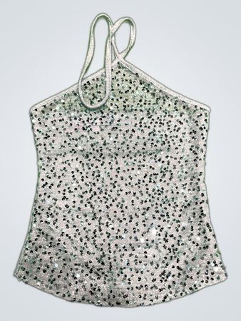 Upcycled Sequined Halter Top