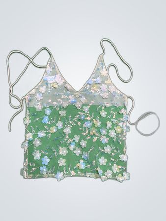Upcycled Zara Sheer Floral Cami Top