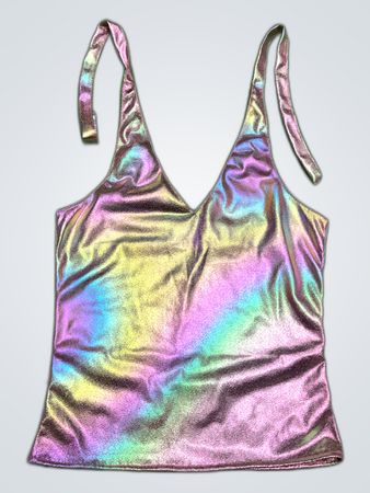 Upcycled Unbranded Holographic V-Neck Camisole Top