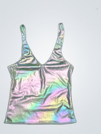Upcycled Unbranded Iridescent Metallic V-Neck Camisole Top