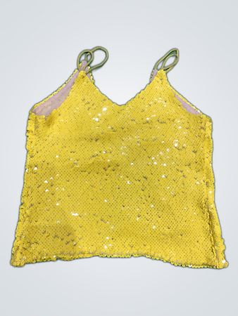 Upcycled Yellow Sequined Camisole Top