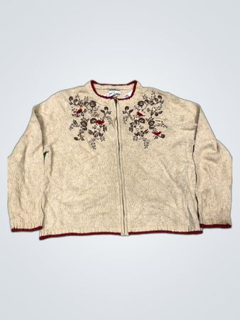 Croft & Barrow Embroidered Knit Cardigan