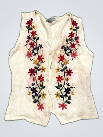 Crystal-Kobe Floral Embroidered Vest