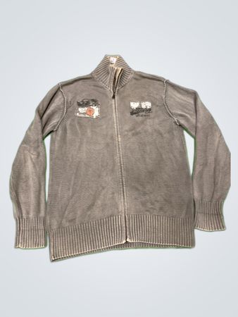 Jules B Gray Zip-Up Knit Cardigan
