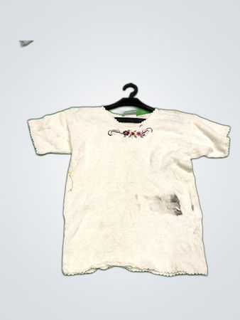 White Embroidered Petite Top