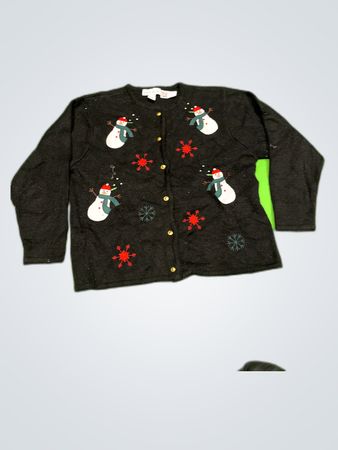 Croft & Barrow Black Holiday Knit Cardigan