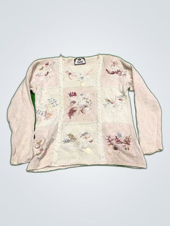Tiara Embroidered Knit Sweater