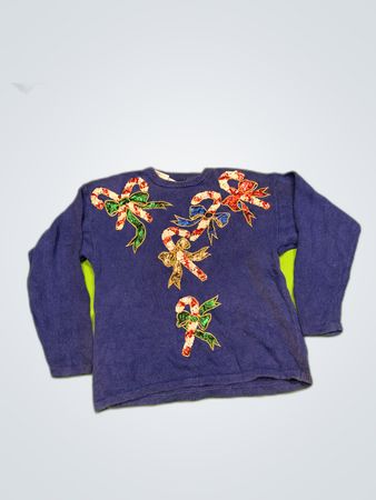 Victoria Harbour Blue Knit Holiday Sweater