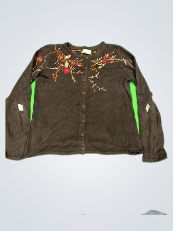 Christopher & Banks Embroidered Knit Cardigan