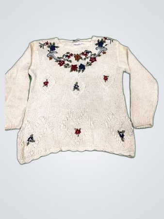 Bobbie Brooks Embroidered Knit Sweater