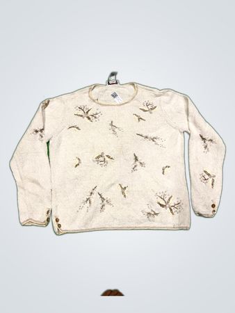 J.Lorenz Embroidered Knit Sweater