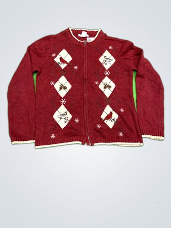 Hannah Red Knit Cardigan