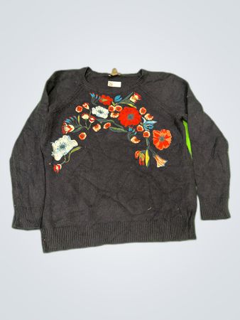 LOFT Embroidered Knit Sweater