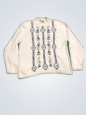Adeline by Alfred Dunner Embroidered Knit Sweater