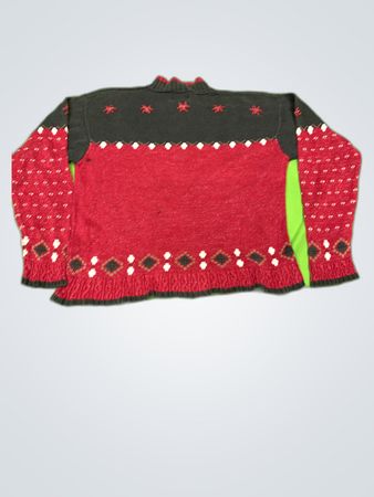 Christopher & Banks Red Snowflake Turtleneck Sweater