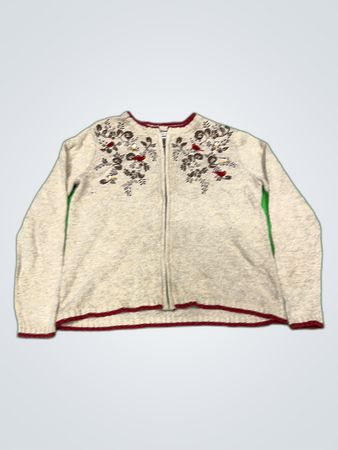 Croft & Barrow Embroidered Knit Cardigan