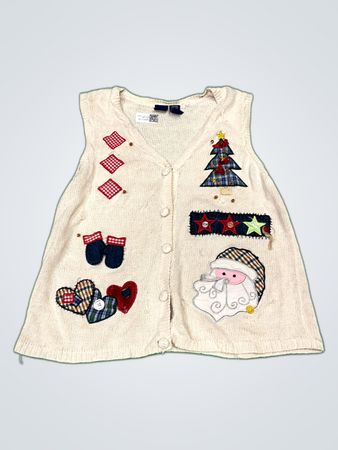 Basic Editions Christmas Knit Cardigan Vest