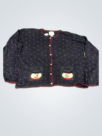 Christopher & Banks Snowman Knit Cardigan