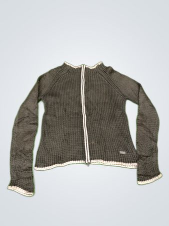 Cosy Bear Grey Zip-Up Knitted Cardigan
