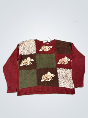 Crazy Horse Embroidered Patchwork Sweater