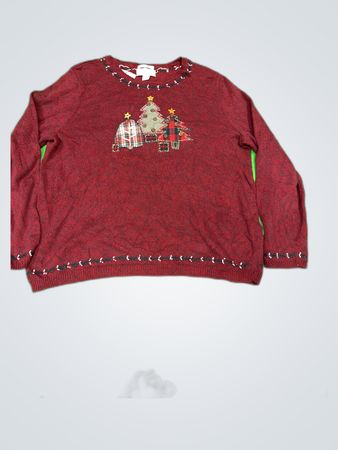 Christopher & Banks Hand Embroidered Christmas Sweater