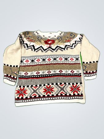 Rebecca Scott Patterned Wool Knit Sweater