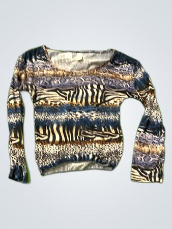 Long-Sleeve Animal Print Top
