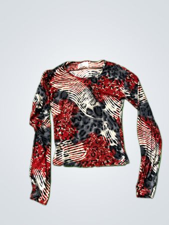 Printed Long-Sleeve Blouse