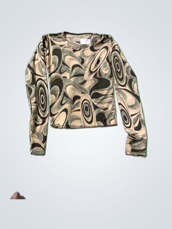 Long-Sleeve Top with Swirl Pattern