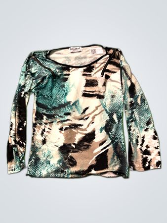 Fafamode Printed Long Sleeve Blouse