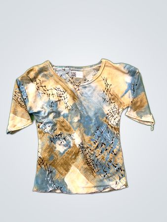 Unbranded Abstract Print Short Sleeve Blouse