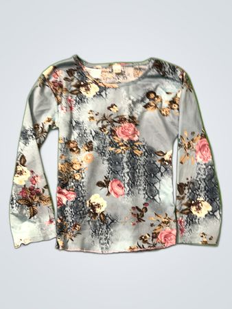 Printed Long-Sleeve Blouse